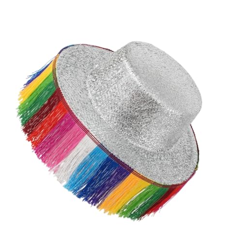 YUGSHNKFC Auffällige Hüte mit regenbogenfarbenen Fransen, Karneval, Rollenparty, sonnenfest, breite Krempe, Fedora-Hut YUGSHNKFC Auffällige Hüte mit regenbogenfarbenen Fransen, Karneval, Rollenparty, sonnenfest, breite Krempe, Fedora-Hut von YUGSHNKFC