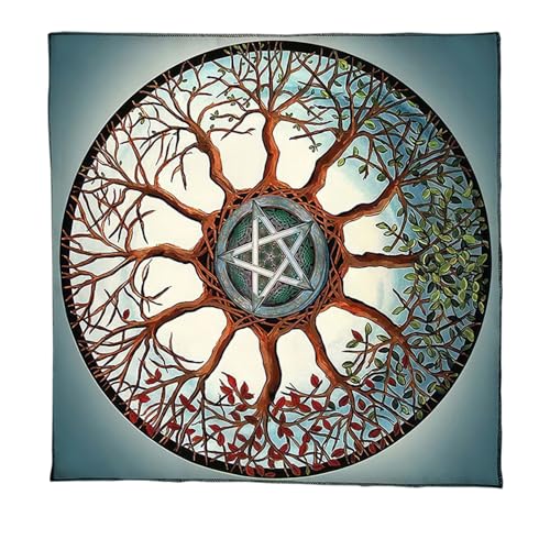 YUGSHNKFC Baumsternmuster Tarotkarte Tischdecke Altäre Divinationen Tisch Stoff Wandteppich Leicht Zu Verwenden. von YUGSHNKFC