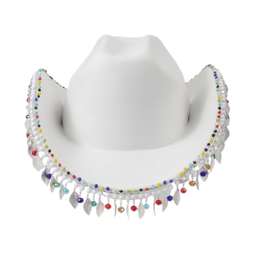 YUGSHNKFC Bunte Strass-Quasten, Zylinderhut für Damen, Western-Musik, Festival, Party, Kopfbedeckung YUGSHNKFC Bunte Strass-Quasten, Zylinderhut für Damen, Western-Musik, Festival, Party, Kopfbedeckung von YUGSHNKFC