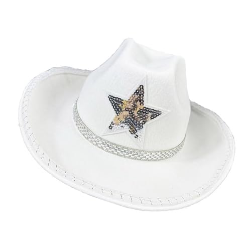 YUGSHNKFC Cowgirl-Hut mit Schmucksteinen, schwer, beleuchtet, Panamahut, Überraschung für Mädchen, Jungen, Brauthut für Karneval, Musikfestival YUGSHNKFC Cowgirl-Hut mit Schmucksteinen, schwer, beleuchtet, Panamahut, Überraschung für Mädchen, Jungen, Brauthut für Karneval, Musikfestival von YUGSHNKFC