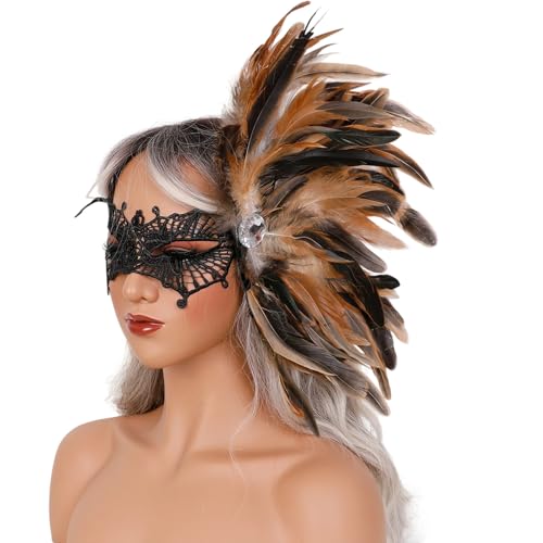 YUGSHNKFC Damen-Maskeraden, Venezianer, Halloween, Karneval, Party, Tanz, Abschlussball, Halbgesichtsmaskeraden von YUGSHNKFC