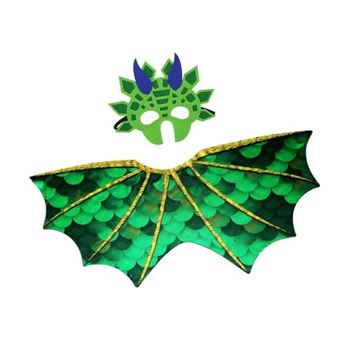 YUGSHNKFC Dinosaurier-Kostüm für Kinder, Flügelumhang und Set, Halloween, Drachenflügel, Umhang und für Kinder, Weihnachten, Geburtstag, Cosplay YUGSHNKFC Dinosaurier-Kostüm für Kinder, Flügelumhang und Set, Halloween, Drachenflügel, Umhang und für Kinder, Weihnachten, Geburtstag, Cosplay von YUGSHNKFC