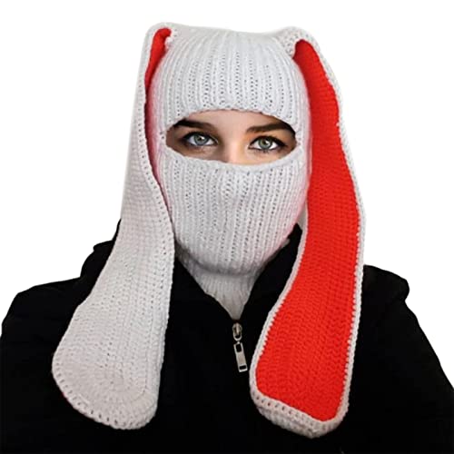 YUGSHNKFC Frauen Gestrickt Schöne Kaninchen Ohrhut Pilling Resistent New Year Party Kopfschmuck Ohrflaps Weibliche Hutparty Kostüm von YUGSHNKFC