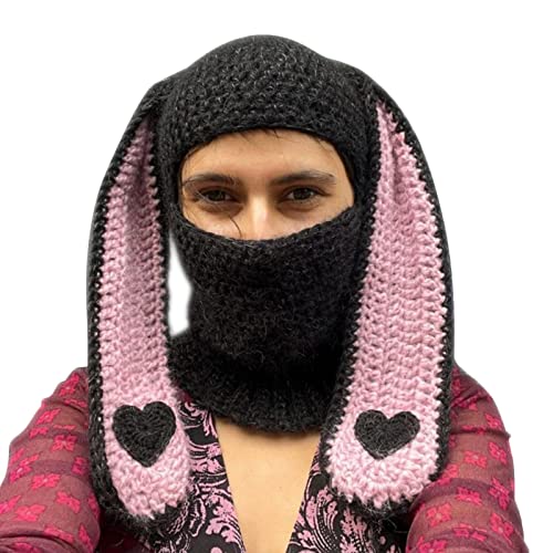 YUGSHNKFC Frauen Gestrickt Schöne Kaninchen Ohrhut Pilling Resistent New Year Party Kopfschmuck Ohrflaps Weibliche Hutparty Kostüm von YUGSHNKFC