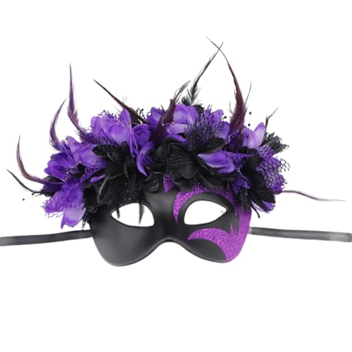 YUGSHNKFC Gefiederte Maskerade Halbgesichtsmaskerade Augen Halloween Augenbekleidung für Frauen Hochzeit Halloween Maskerade von YUGSHNKFC