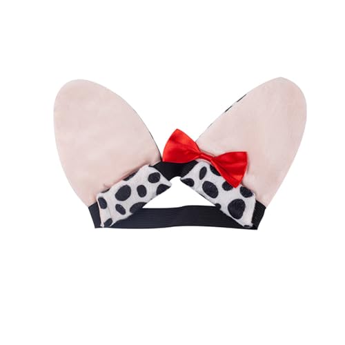 YUGSHNKFC Gepunktetes Hunde-Kostüm-Set, Plüschschwanz, Fliege, Haarreifen-Set, Rock, Hundeohren, Stirnband für Halloween, Kostüm, Cosplay von YUGSHNKFC