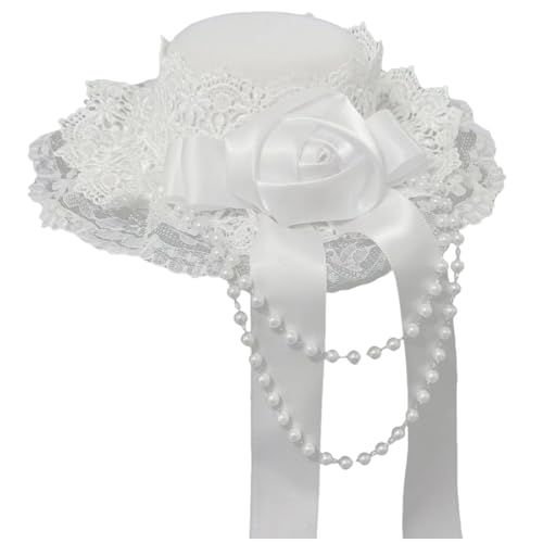 YUGSHNKFC Gotik Lolitas Zylinderhut Haarspangen Kopfschmuck Rose Spitze Perlen Kopfbedeckung Subkulturen Haarschmuck Halloween Cosplay YUGSHNKFC Gotik Lolitas Zylinderhut Haarspangen Kopfschmuck Rose Spitze Perlen Kopfbedeckung Subkulturen Haarschmuck Halloween Cosplay von YUGSHNKFC
