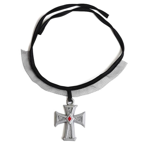 YUGSHNKFC Gruselige Halloween-Cosplay-Kostüme, Teufel-Augapfel-Stirnband, lustige Kack-Augenmaske, Augenbinde, Kreuze, Choker-Halskette, Uni von YUGSHNKFC