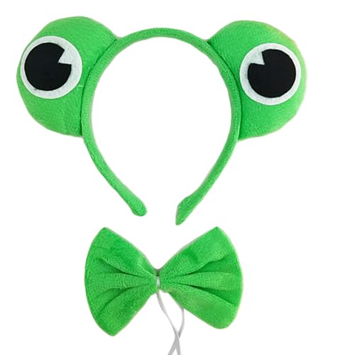 YUGSHNKFC Haarreif mit Froschmotiv, Halloween-Haarreif, schöner Kopfschmuck, Halloween-Fliege für Kinder, Shows, Bühne, Frosch, Stirnband, Make-up von YUGSHNKFC