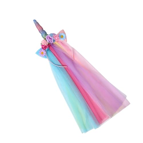 YUGSHNKFC Horn Regenbogen Halloween Kopfbedeckung Stirnband Foto Requisiten Party Cosplay Kostüme Tanzparty Blingbling Stirnband Halloween von YUGSHNKFC