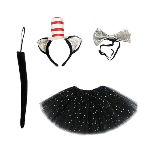 YUGSHNKFC Katzenkostüm mit Katzenschwanz, Fliege, Handschuh und Stirnband, Halloween-Tier-Outfit für Kinder, Damen, Halloween, Cosplay YUGSHNKFC Katzenkostüm mit Katzenschwanz, Fliege, Handschuh und Stirnband, Halloween-Tier-Outfit für Kinder, Damen, Halloween, Cosplay von YUGSHNKFC