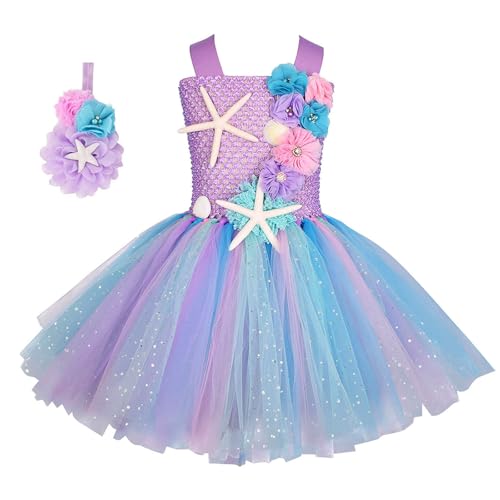 YUGSHNKFC Kinder Prinzessin Tüll Kleid Mit Blumenstirnbändern Tüllkleid Für Kostümpartys Kleine Kinder Rollenspiele Seamaids Kleid YUGSHNKFC Kinder Prinzessin Tüll Kleid Mit Blumenstirnbändern Tüllkleid Für Kostümpartys Kleine Kinder Rollenspiele Seamaids Kleid von YUGSHNKFC