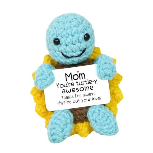 YUGSHNKFC Minitor Hand Craft Häkelschildkröten Plüsch Spielzeug Positive Inspirierende Karte Mütter Tag Präsentieren Schildkröten Figuren Handgefertigtes Häkel von YUGSHNKFC