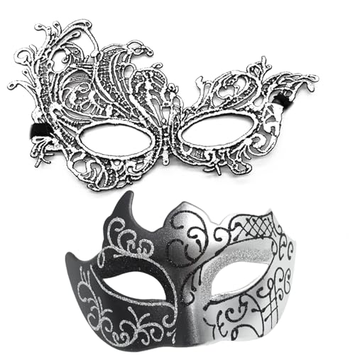YUGSHNKFC Paar Maskerade Venezianer Party Halloween Kostüm Karneval für Paare Damen Herren Halbgesicht Venezianer für Maskeraden YUGSHNKFC Paar Maskerade Venezianer Party Halloween Kostüm Karneval für Paare Damen Herren Halbgesicht Venezianer für Maskeraden von YUGSHNKFC