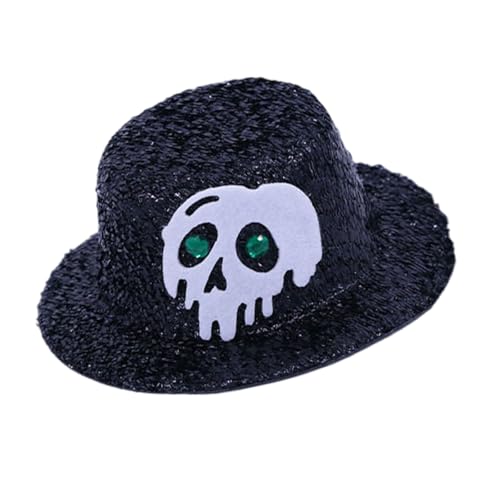 YUGSHNKFC Party-Kopfschmuck, dekorativer Haarschmuck, kleine Hut, Haarspangen, Minis, Zylinderhut, Clips, Halloween, Cosplay, Kostüme, Halloween, Totenkopfmützen von YUGSHNKFC