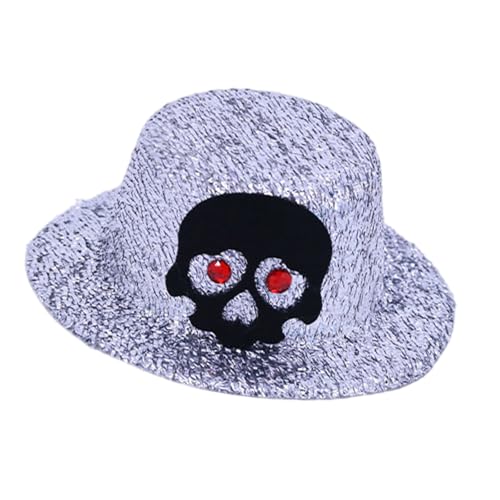 YUGSHNKFC Party-Kopfschmuck, dekorativer Haarschmuck, kleine Hut, Haarspangen, Minis, Zylinderhut, Clips, Halloween, Cosplay, Kostüme, Halloween, Totenkopfmützen von YUGSHNKFC