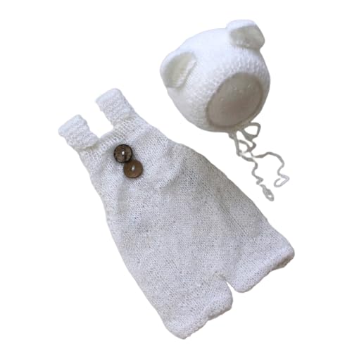 YUGSHNKFC Photoshooting Requisiten Für Babypartygeschenk Neugeborene Kostümhut & Bärer Strampler Foto Posen Kleidung Foto Requisiten Hosen Säuglingsgeborene Größe Neugeborenes Kostüm von YUGSHNKFC