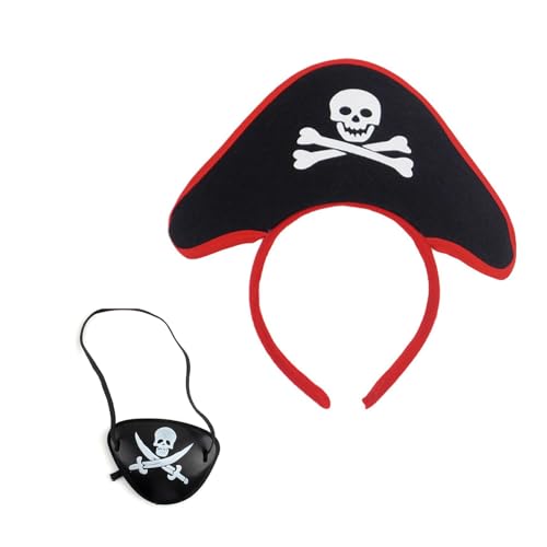 YUGSHNKFC Piraten-Kopfbedeckung, Stirnband, Cartoon-Party, Kostüm, Cosplay, Zubehör für Halloween, Schiff, Motto-Partys, Partyzubehör von YUGSHNKFC