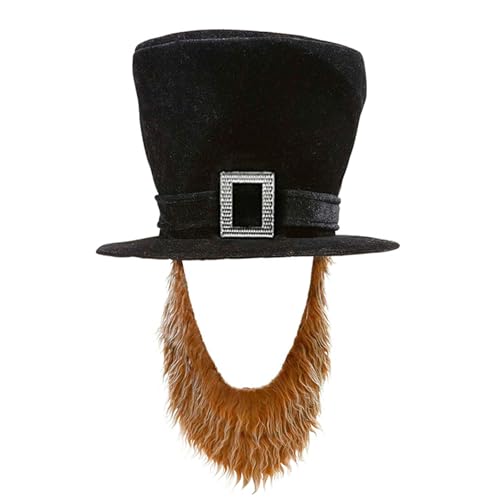 YUGSHNKFC Piraten-Zylinder mit Bart befestigt, Halloween-Accessoire für Erwachsene, für Motto-Partys und Cosplay-Events, 4 Farben, hochwertiger Stoff, humorvolle Halloween-Kopfbedeckung von YUGSHNKFC