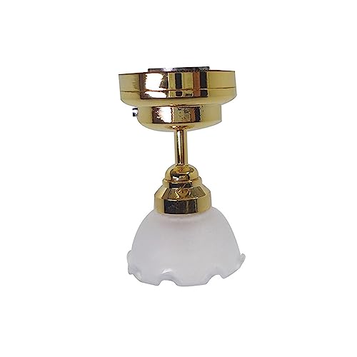YUGSHNKFC Puppenhaus Skalierte Möbel LED Deckenlampe Miniatur Puppenhauszubehör Retro Dekore Skaliertes Modell Leicht Zubehör Miniaturmöbel Spielzeugmodell von YUGSHNKFC