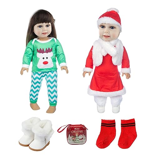 YUGSHNKFC Puppenkleidung Spielen Set Für 18 Zoll Puppen Kinder Rollenspiele Dolls Weihnachten Weihnachtsklausel Kostüm Mit Hutmädchen Party Supply YUGSHNKFC Puppenkleidung Spielen Set Für 18 Zoll Puppen Kinder Rollenspiele Dolls Weihnachten Weihnachtsklausel Kostüm Mit Hutmädchen Party Supply von YUGSHNKFC