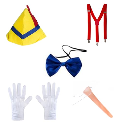 YUGSHNKFC Puppenkostümbuch Charaktere Kostüm Erwachsene Halloween Cosplay Kostüme Nase Hosenträger Kappen Krawattenhandschuhe Set Set Set YUGSHNKFC Puppenkostümbuch Charaktere Kostüm Erwachsene Halloween Cosplay Kostüme Nase Hosenträger Kappen Krawattenhandschuhe Set Set Set von YUGSHNKFC