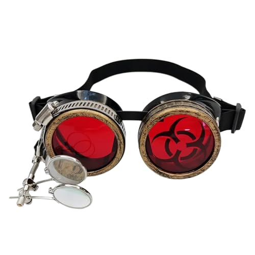 YUGSHNKFC Retro Steampunks Goggles Victorian Styles Brille Punkgläser Halloween Cosplay Brillen Für Festivals Themenpartys von YUGSHNKFC