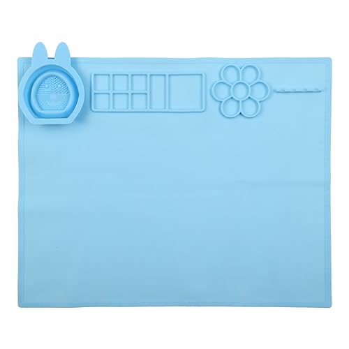 YUGSHNKFC Silikonfarbe Palette Matte Für Wasserfarbe Mit Reinigungsbecher Tischschutzkünstler Nicht Stick Silikonblech YUGSHNKFC Silikonfarbe Palette Matte Für Wasserfarbe Mit Reinigungsbecher Tischschutzkünstler Nicht Stick Silikonblech von YUGSHNKFC