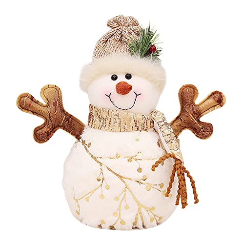 YUGSHNKFC Snowman Mit Schal Schneemann Puppen Plüsch Winter Weihnachtsschelfsitter Plüschpuppe Handgefertigt (mit Schalstil) von YUGSHNKFC