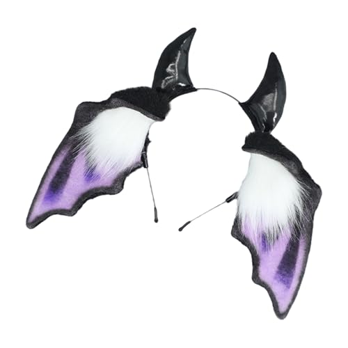 YUGSHNKFC Stilvolle Anime-Fledermaus-Haarreif, auffälliger Kopfschmuck, übergroße Kopfbedeckung für Bühne, Halloween, Cosplay, Rollenspiele von YUGSHNKFC