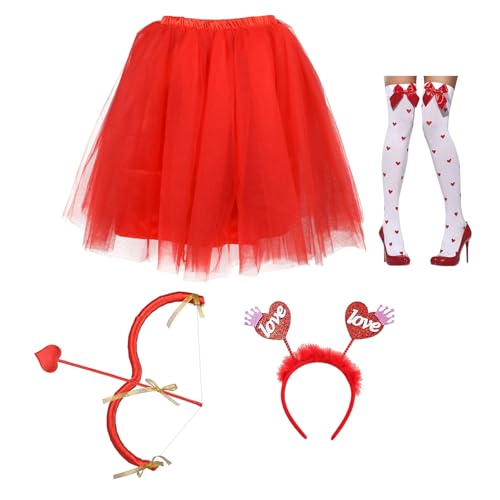 YUGSHNKFC Valentinstagskostüm-Zubehör, Herz-Stirnband, Amor-Schleifen, Pfeile, Tutus, Rock, Urlaub, Hochzeit, Geburtstag, Cosplay-Kostüme YUGSHNKFC Valentinstagskostüm-Zubehör, Herz-Stirnband, Amor-Schleifen, Pfeile, Tutus, Rock, Urlaub, Hochzeit, Geburtstag, Cosplay-Kostüme von YUGSHNKFC