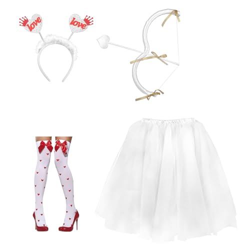 YUGSHNKFC Valentinstagskostüm-Zubehör, Herz-Stirnband, Amor-Schleifen, Pfeile, Tutus, Rock, Urlaub, Hochzeit, Geburtstag, Cosplay-Kostüme YUGSHNKFC Valentinstagskostüm-Zubehör, Herz-Stirnband, Amor-Schleifen, Pfeile, Tutus, Rock, Urlaub, Hochzeit, Geburtstag, Cosplay-Kostüme von YUGSHNKFC