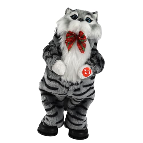 YUGSHNKFC Weihnachtspuppen Spielzeugkätzchen Tabletop Accessoire Room Schreibtisch Sofa Dekorationen Schöne Kätzchen Figur Mit Song von YUGSHNKFC
