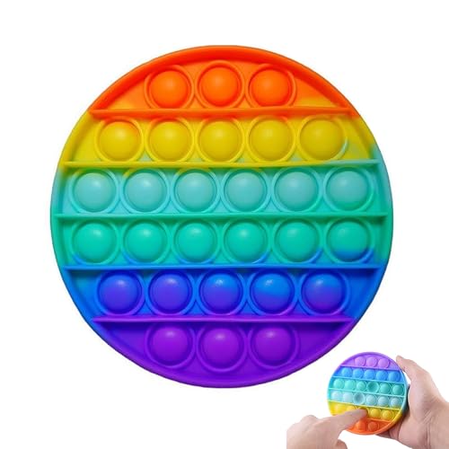 Pop It Spielzeug - Großes Regenbogen Anti-Stress-Spielzeug, Fidget Toys Für Autistische, Zappelige Menschen, Tolles Geschenk (Rund) von YUGUOLAN