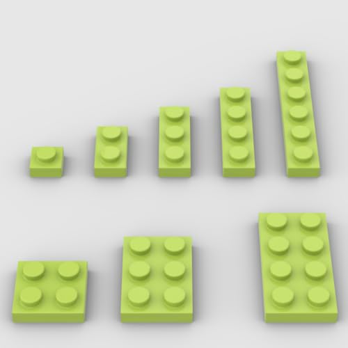 Klassische Bauplatten-Sortimentspackung, 100 Stück, grasgrüne Großplatten mit 8 Größen, Bauplatten-Grundplatte, kompatibel mit Lego-Teilen und Bausteinen (Farbe: Grasgrün) von YUJHITP