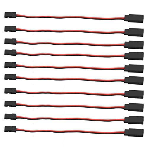 YUKOFE 10pcs 3 Pin Servo Verlängerung Kabelmodell Auto Servo Treiber Verbindungslinie Messing Inner Kern (200mm Male to Female) von YUKOFE
