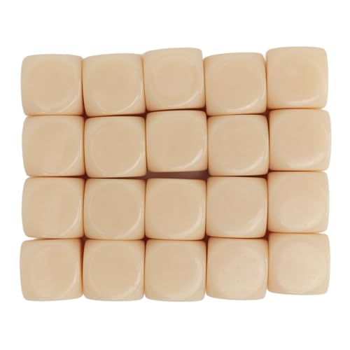 20 Prozent Würfel runde Ecke Plastikunterrichtsspielzeug Würfel für Brettspielparty (Beige) von YULEESIYIP