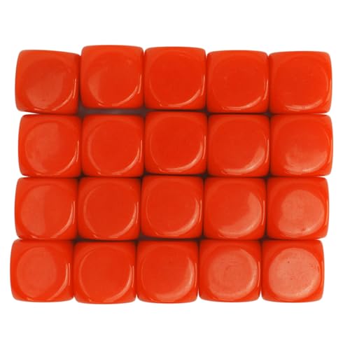 20 Prozent Würfel runde Ecke Plastikunterrichtsspielzeug Würfel für Brettspielparty (Orange) von YULEESIYIP