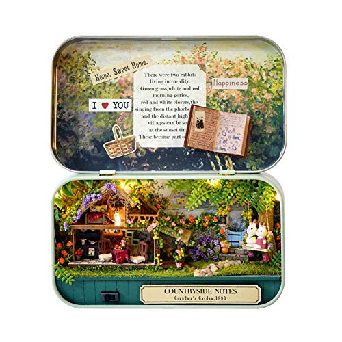 DIY Miniatur handgefertigtes Box Dollhouse Good Old Time Theme Mini Doll House für die Heimdekoration (Pastoralnotizen) von YULEESIYIP