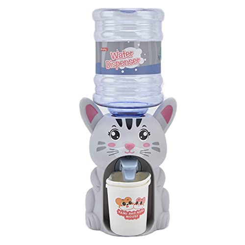 Mini Wasserspender Spielzeug tiergeformtes Trinkbrunnen für Kinder Kinder Küche Rollenspiel (Große süße Katze) von YULEESIYIP