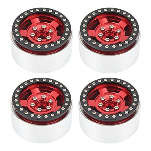 YULEESIYIP 4PCS RC Autorad professioneller Aluminiumlegierung Ersatz RC Wheel Felgen für 1/10 RC -Autos (Red) von YULEESIYIP