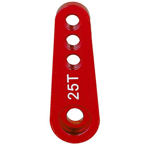 YULEESIYIP Aluminiumlegierung 25T Lenkservo Horn Arm Robust Langlebig Geeignet RC 1:8:10 Modellauto (Red (N10086R)) von YULEESIYIP