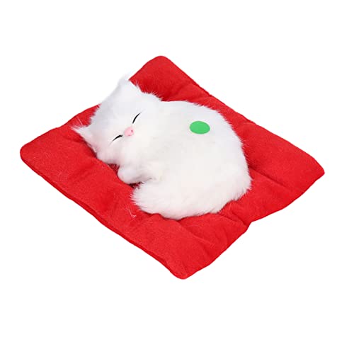 YULEESIYIP Gefälschte Katzen Plüschspielzeug, interaktives Haustierspielzeug mit Sound aktives Kohlenstoffpolster für Senioren Kinder (Activated Carbon All White cat) von YULEESIYIP