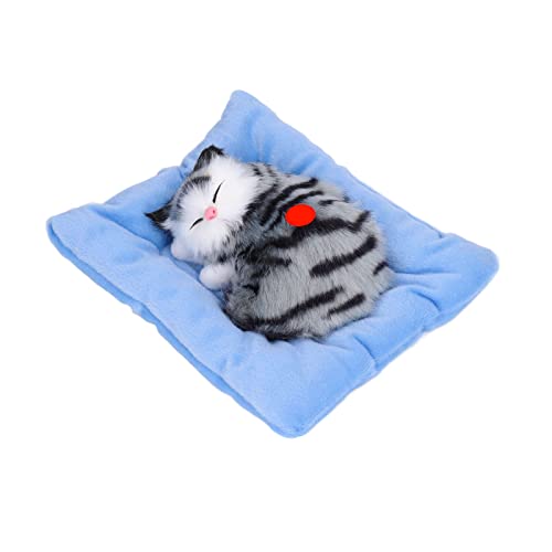 YULEESIYIP Gefälschte Katzen Plüschspielzeug, interaktives Haustierspielzeug mit Sound aktives Kohlenstoffpolster für Senioren Kinder (Activated Charcoal Gray cat) von YULEESIYIP