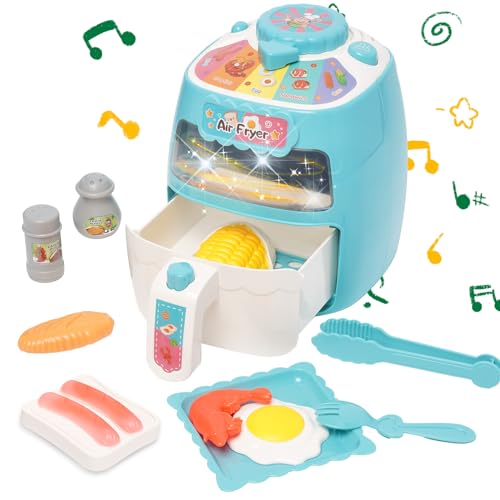 Heißluftfritteuse Spielzeug, Kinder Luftfritteusen Set, Pretend Play Air Fryer Spielzeug, Realistisches Küchenzubehör Spielset, Sprechendes Musikalisches Kochspielzeugset mit Farbwechselnden Heißluftfritteuse Spielzeug, Kinder Luftfritteusen Set, Pretend Play Air Fryer Spielzeug, Realistisches Küchenzubehör Spielset, Sprechendes Musikalisches Kochspielzeugset mit Farbwechselnden von YULEYU