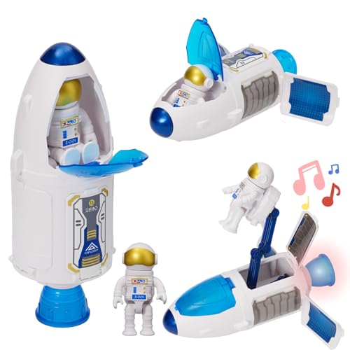 YULEYU Space Rakete Spielzeug für Kinder, Raumschiff Spielzeug, Space Shuttle mit Licht und Soundeffekten, Weltraum Spielzeugset mit Astronauten, Geschenk für Jungen Mädchen YULEYU Space Rakete Spielzeug für Kinder, Raumschiff Spielzeug, Space Shuttle mit Licht und Soundeffekten, Weltraum Spielzeugset mit Astronauten, Geschenk für Jungen Mädchen von YULEYU