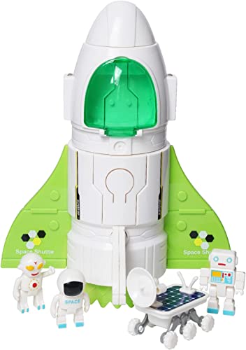 YULEYU Spaceshuttle Weltraummission Rakete Spielzeug, Raumschiff-Spielzeug mit Ton, 3 Astronauten-Figuren, Aufklappbares Cockpit, Sprühauspuff (522) YULEYU Spaceshuttle Weltraummission Rakete Spielzeug, Raumschiff-Spielzeug mit Ton, 3 Astronauten-Figuren, Aufklappbares Cockpit, Sprühauspuff (522) von YULEYU
