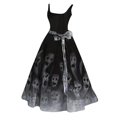 YULONGESS Gothic Kleid Damen,Renaissance Retro Kleid Mittelalter Kostüm Retro Gothic Kleid PartyKleid SchnürKleid Faschingskostüme Party Prinzessin Dress Karneval Halloween Party Kostüm von YULONGESS