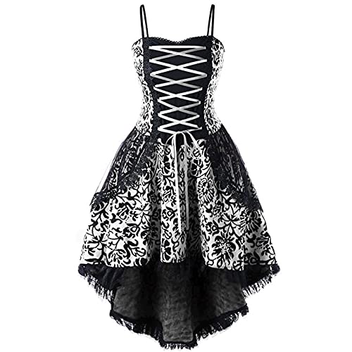 YULONGESS Mittelalter Kleid Damen,Renaissance Kostüm Mittelalterliche Kostüme Cosplay Halloween Kostüm Gothic Kleider Vintage Maxikleid Bound Waist Elegantes Partykleid Karneval Halloween Party von YULONGESS