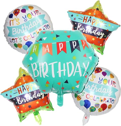 Luftballons Geburtstag, 5 Stück Helium Folienballon, Happy Birthday Deko, Party Luftballons für Kindergeburtstag (C) Luftballons Geburtstag, 5 Stück Helium Folienballon, Happy Birthday Deko, Party Luftballons für Kindergeburtstag (C) von YULONGWU